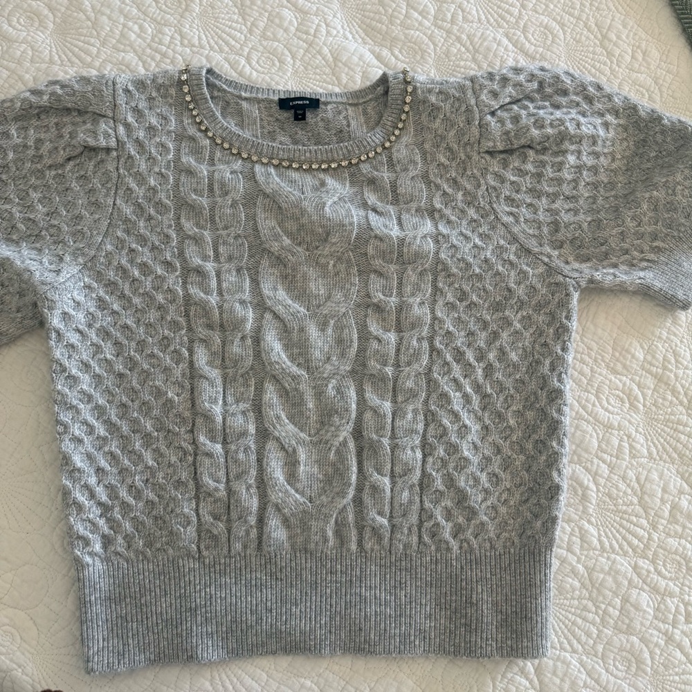 Express Gray Knit Sweater